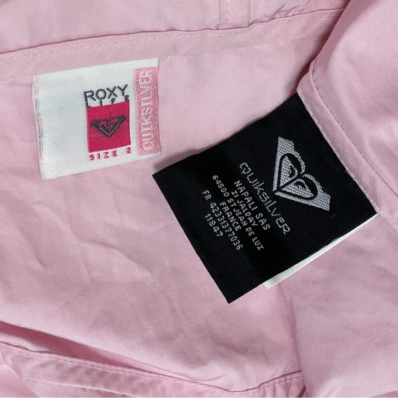 ROXY/Quicksilver 🌸 “Summer Breeze” Hoodie, Windbreaker, Pink zip Up jacket Sz 2 - Picture 8 of 10